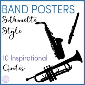 Motivational Band Posters with Silhouette Instruments