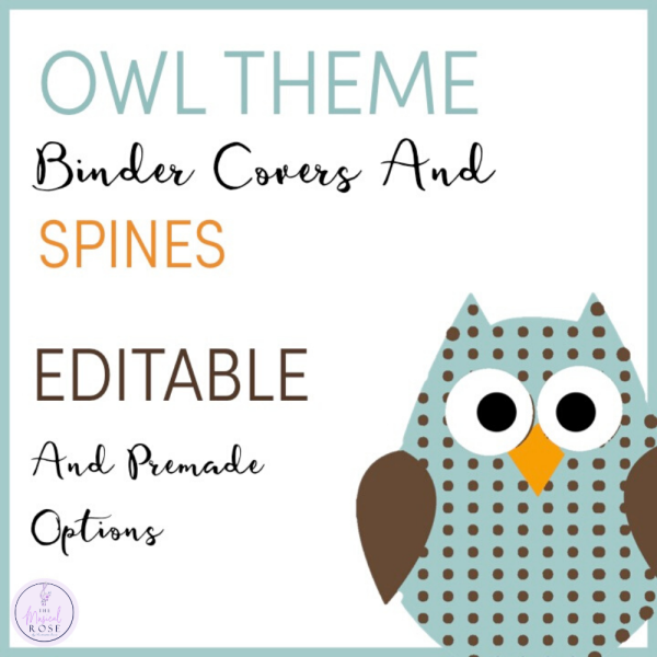 Owl Themed Music Teacher Binder Covers and Spines