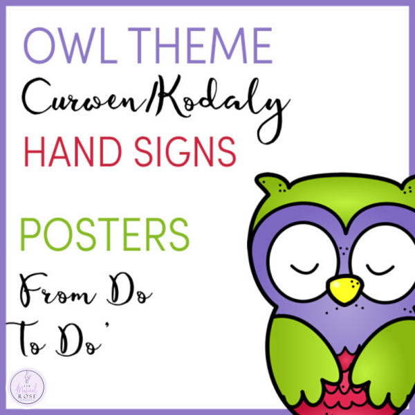 Owl Themed Curwen/Kodaly Hand Sign Posers