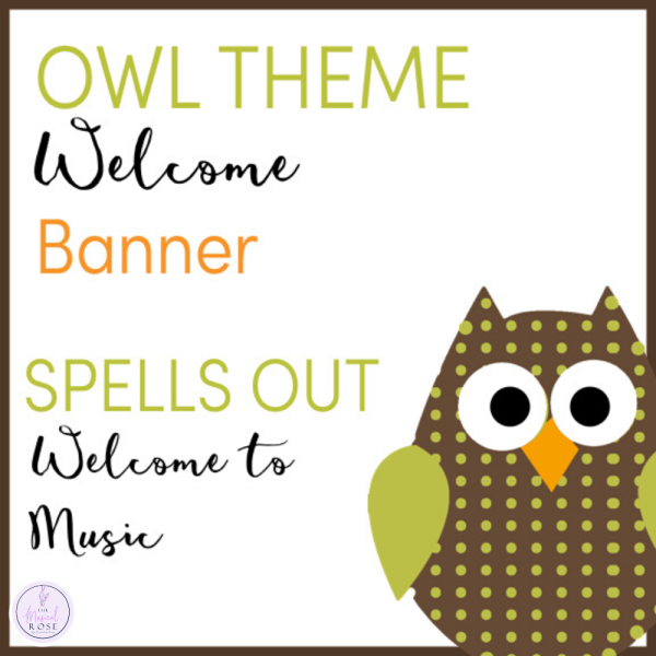 Owl Themed Music Room Welcome Banner